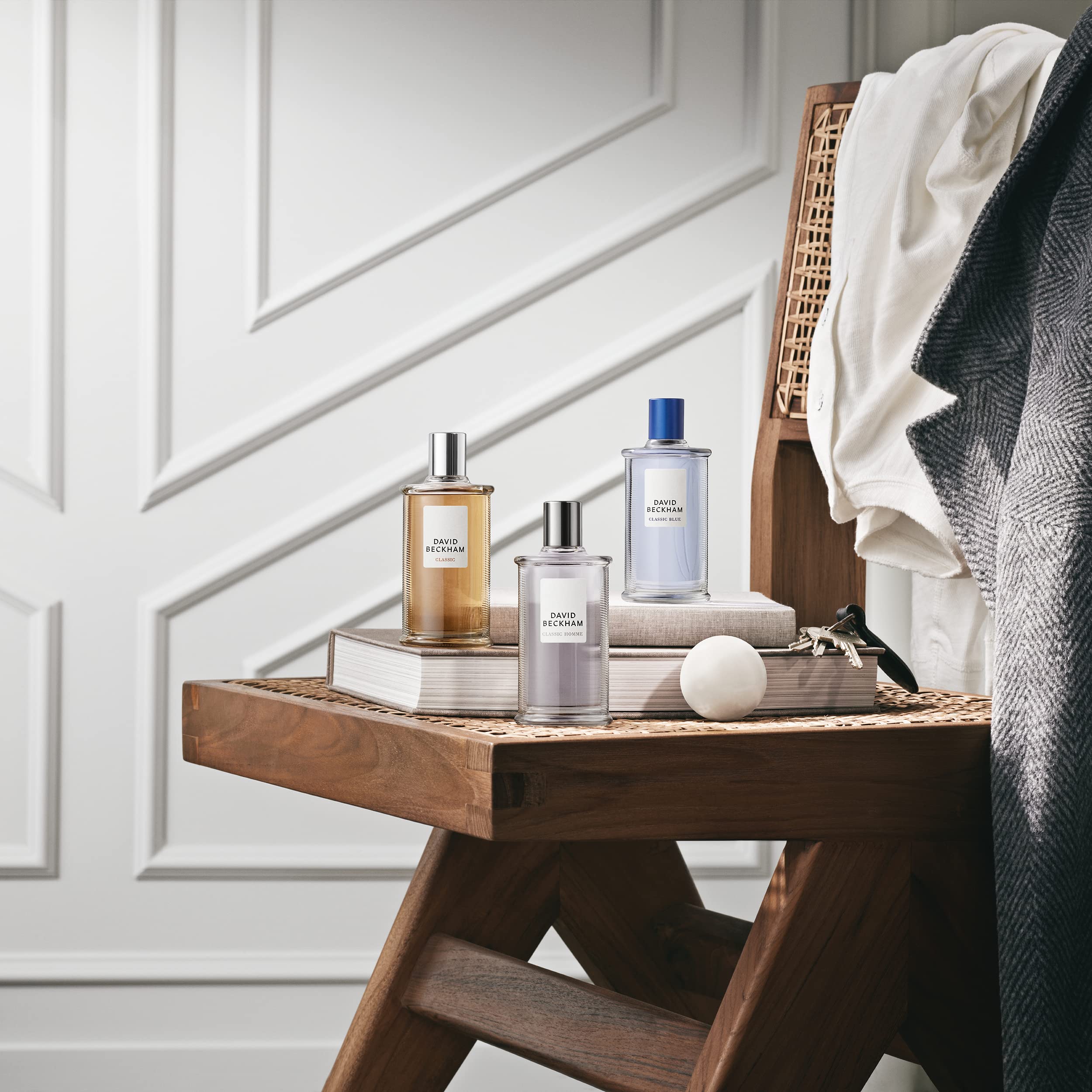 David Beckham Classic Homme packaging emphasizes gift-ready presentation.