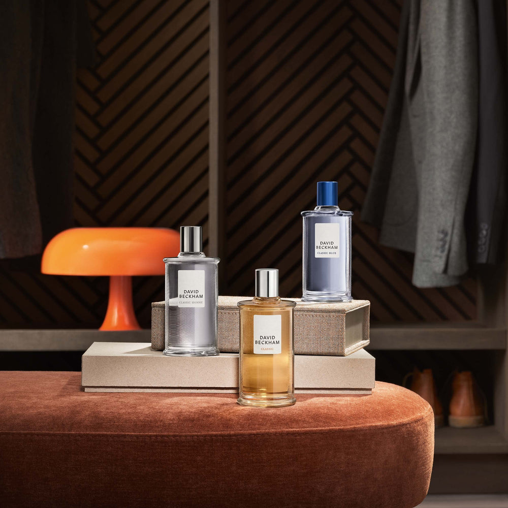 David Beckham Classic packaging box signals gift-ready luxury and sleek presentation.