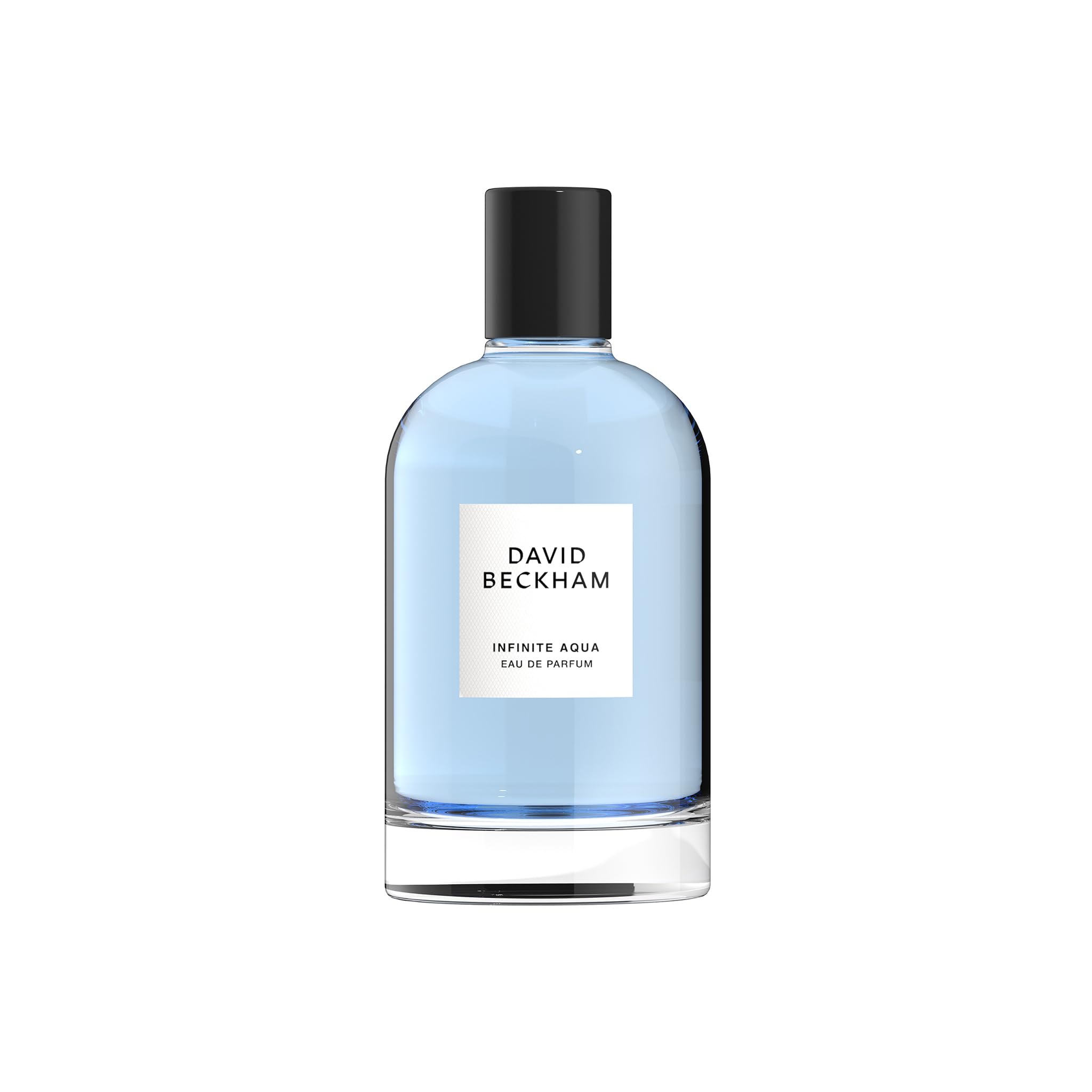 David Beckham Infinite Aqua bottle closeup, fresh citrus profile for daily wear