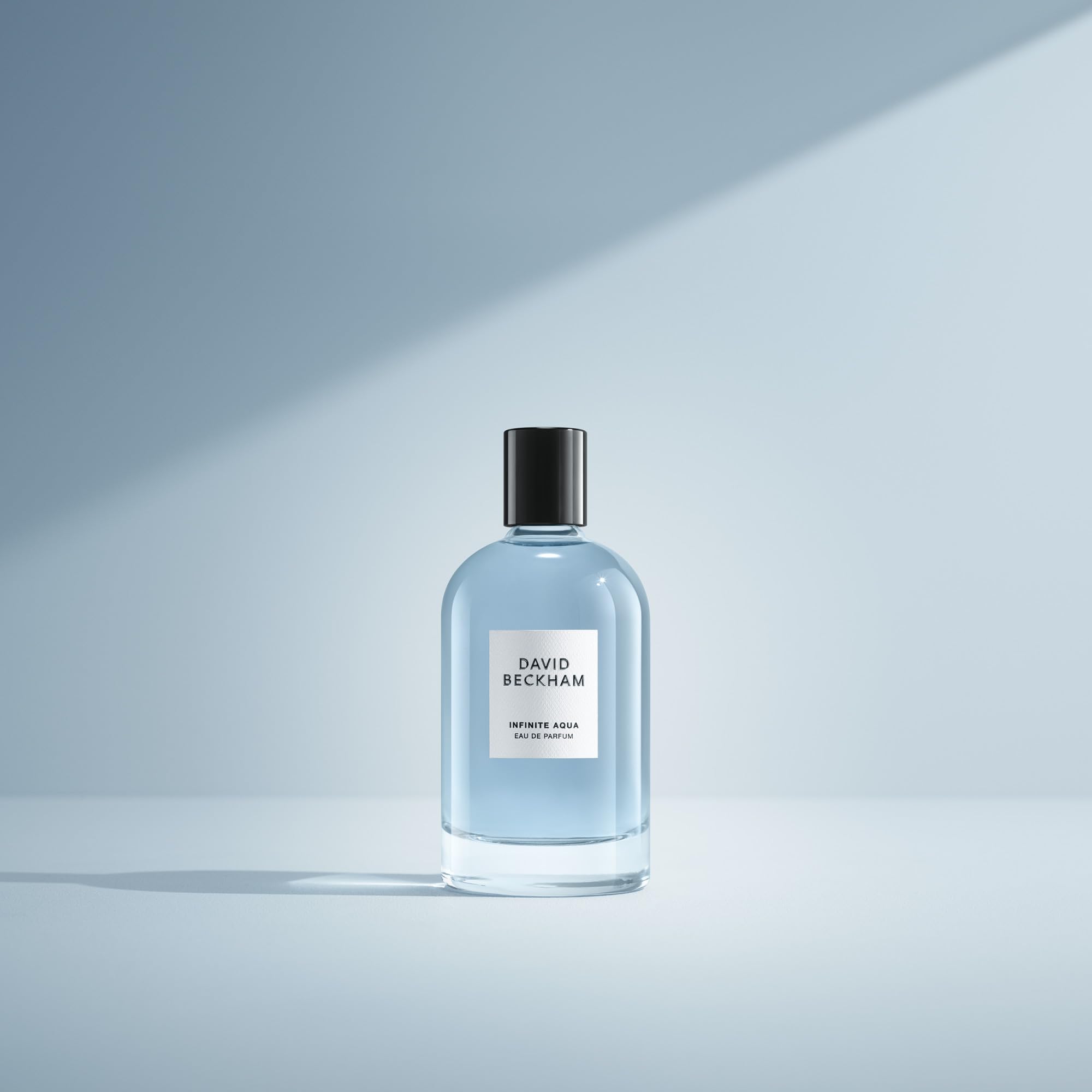 David Beckham Infinite Aqua bottle front view, crisp coastal energy for everyday use