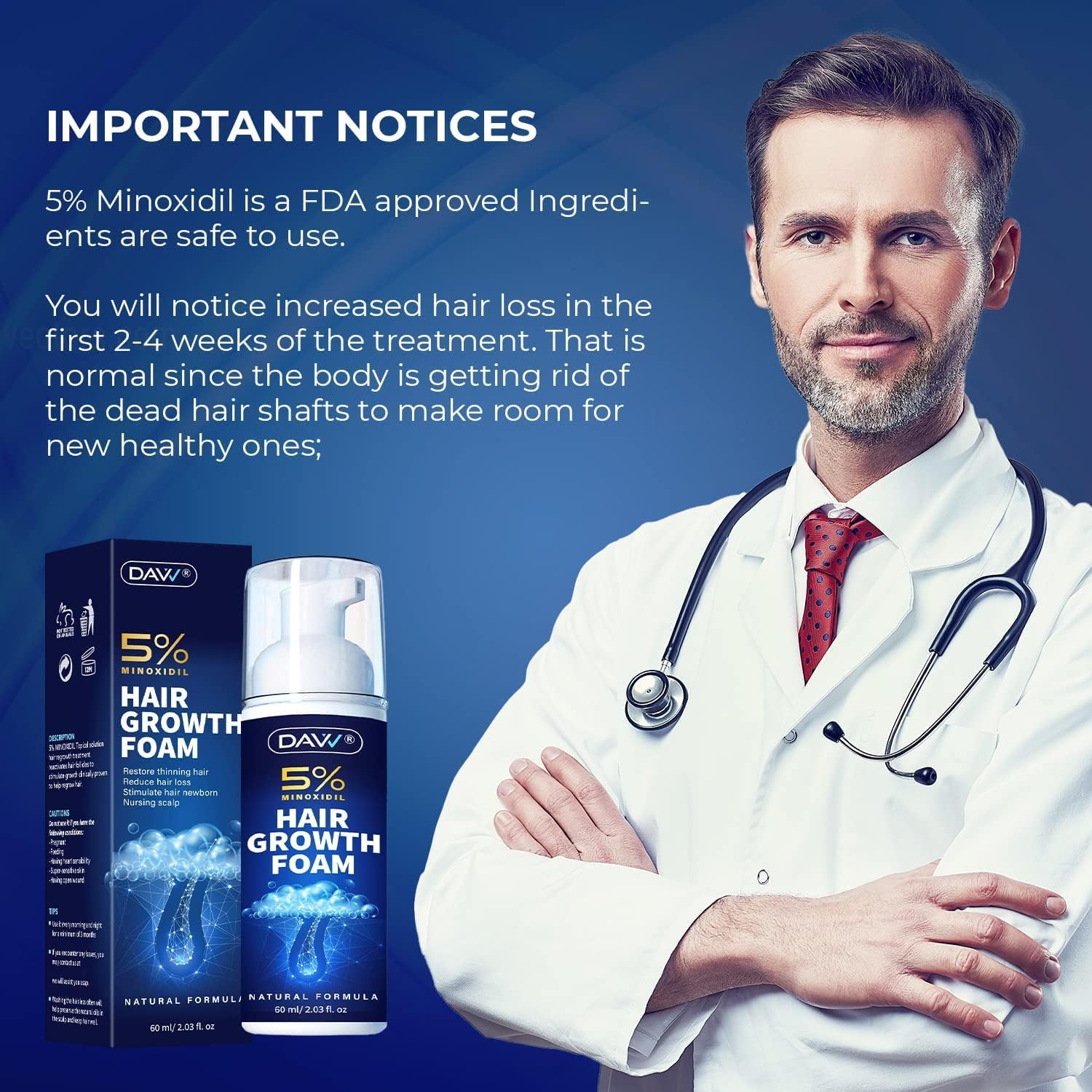 DAVV Minoxidil Foam for daily use supports consistent routine toward fuller hair.