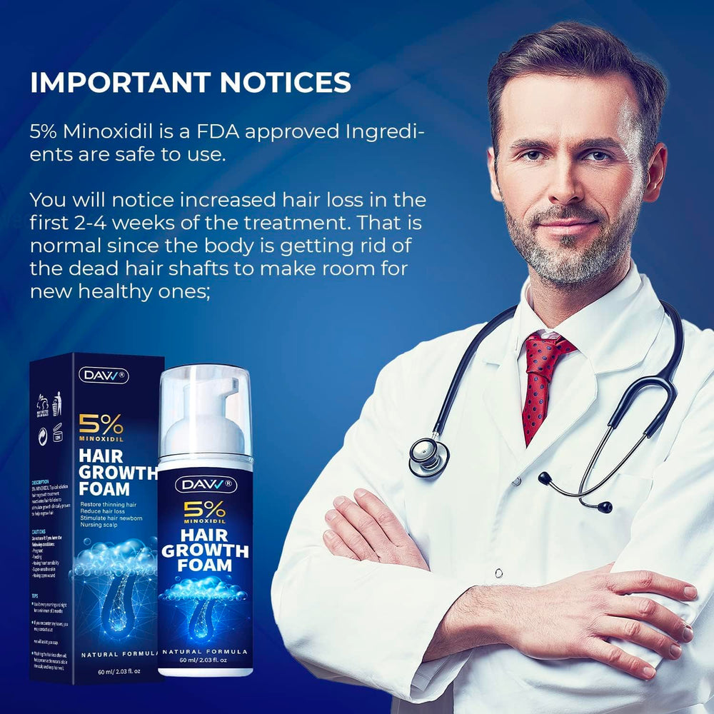 DAVV Minoxidil Foam for daily use supports consistent routine toward fuller hair.