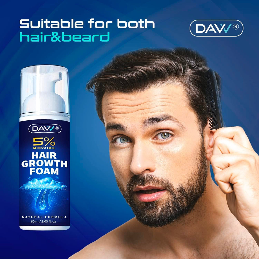 DAVV Minoxidil Foam is dermatologist-tested for safe use across hair types.
