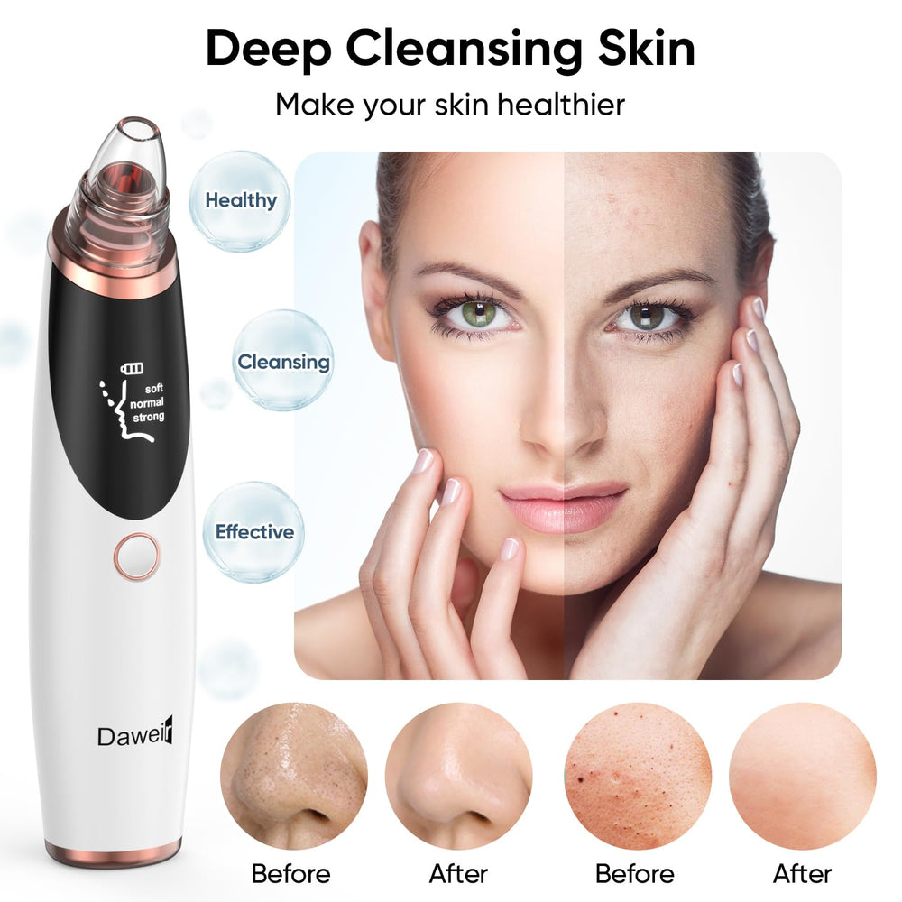 Daweir pore vacuum during face application showing gentle suction and skin refinement.