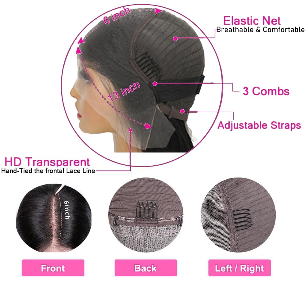 DaXunDi deep wave wig close-up showing soft, silky Brazilian virgin hair texture.