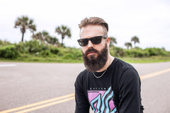 Daytona Supply Co beard balm application shows quick routine and moisturized, styled results.