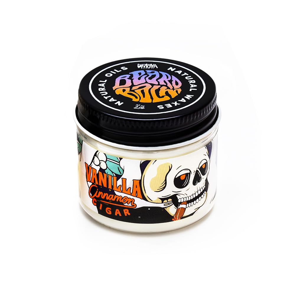 Daytona Supply Co beard balm vanilla cinnamon cigar tin for soft, manageable beard texture.