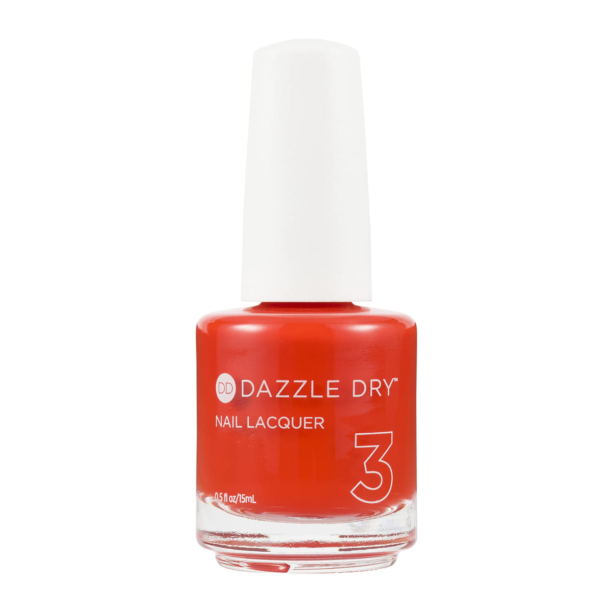 Dazzle Dry Nail Lacquer Step 3 Red Hot Chili bottle shows quick-dry color for busy mornings.