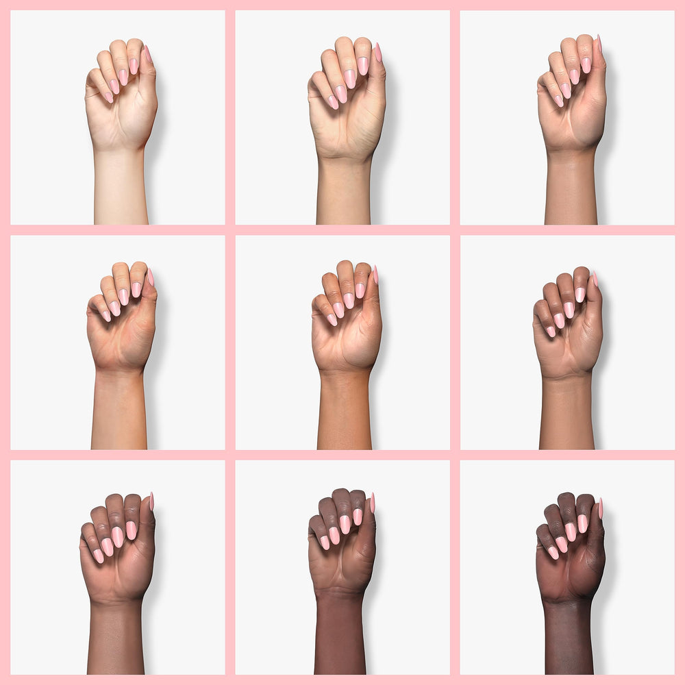 Dazzle Dry Peacefully Me manicure after five-minute air dry, chip-free finish.