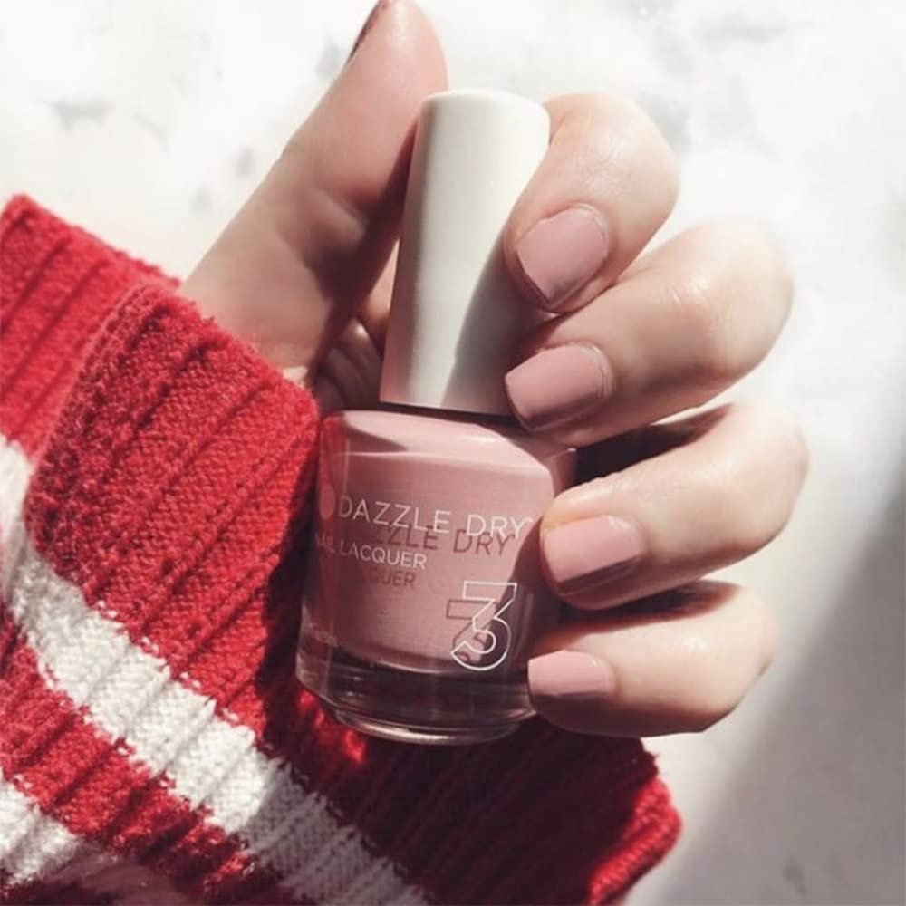 Dazzle Dry Step 3 lacquer application close-up for precise, fast-drying manicure.