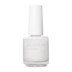Dazzle Dry White Lightning bottle shows crisp white lacquer for clean nails