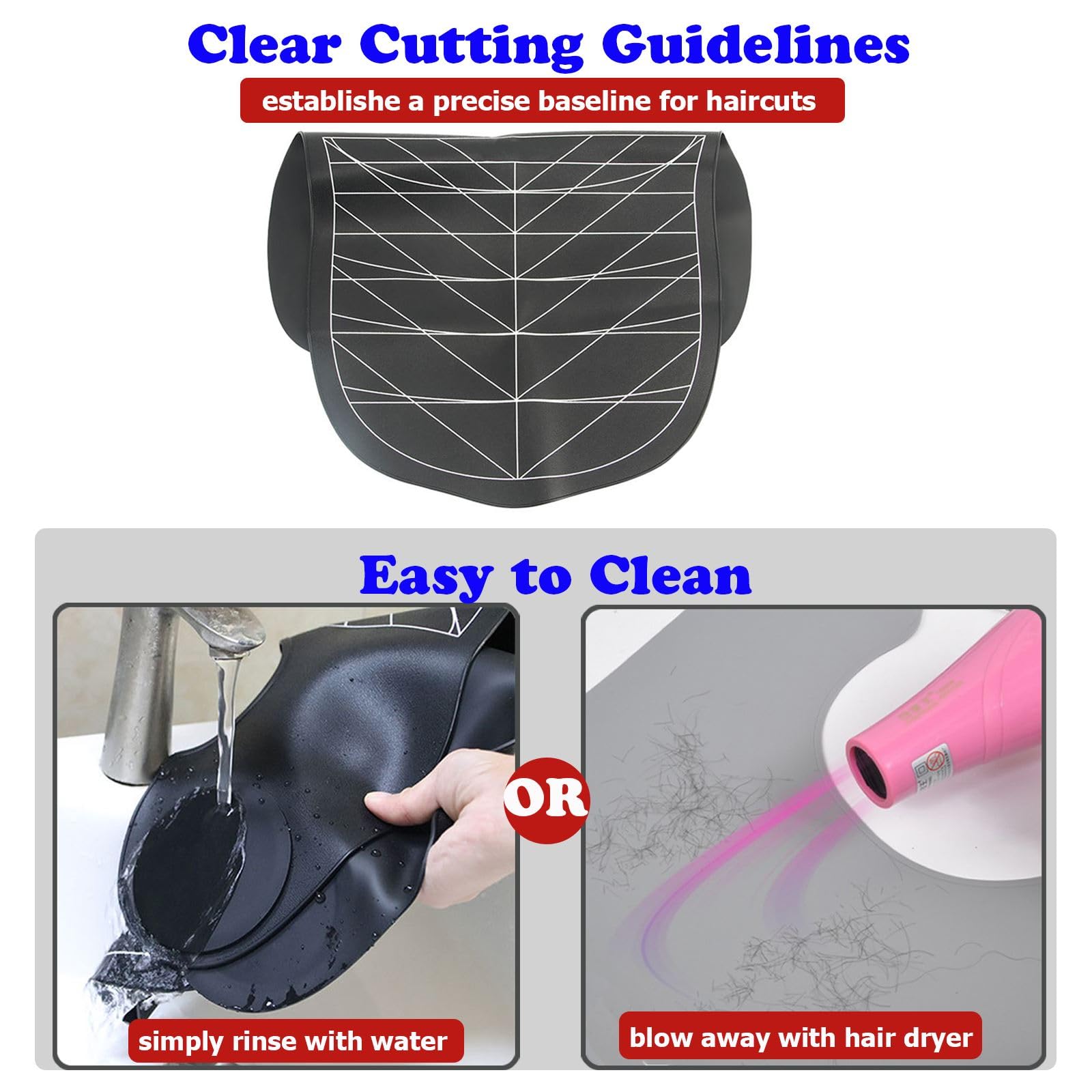 DBYANAN hair cutting mat with guidelines shows clear baselines for accurate trimming