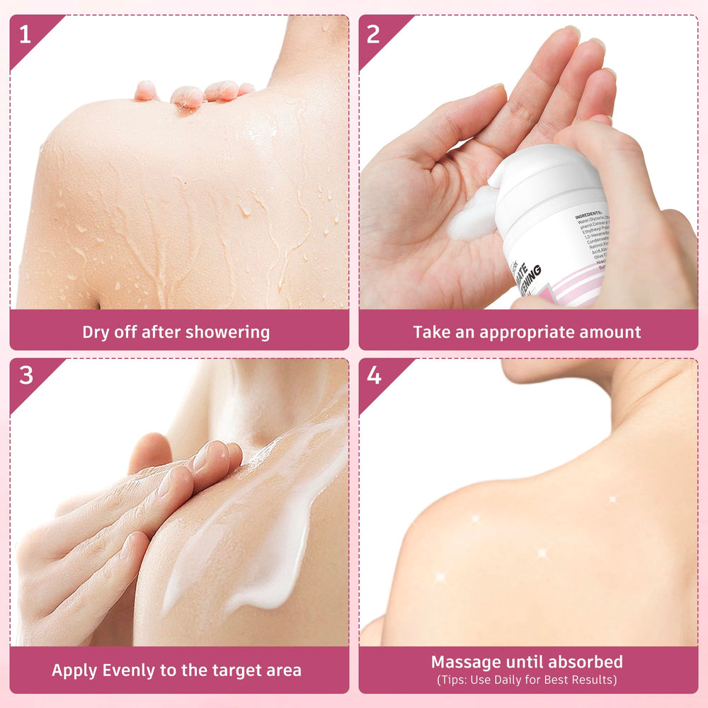 DCSCRK Skin Lightening Cream on the neck area for balanced tone.