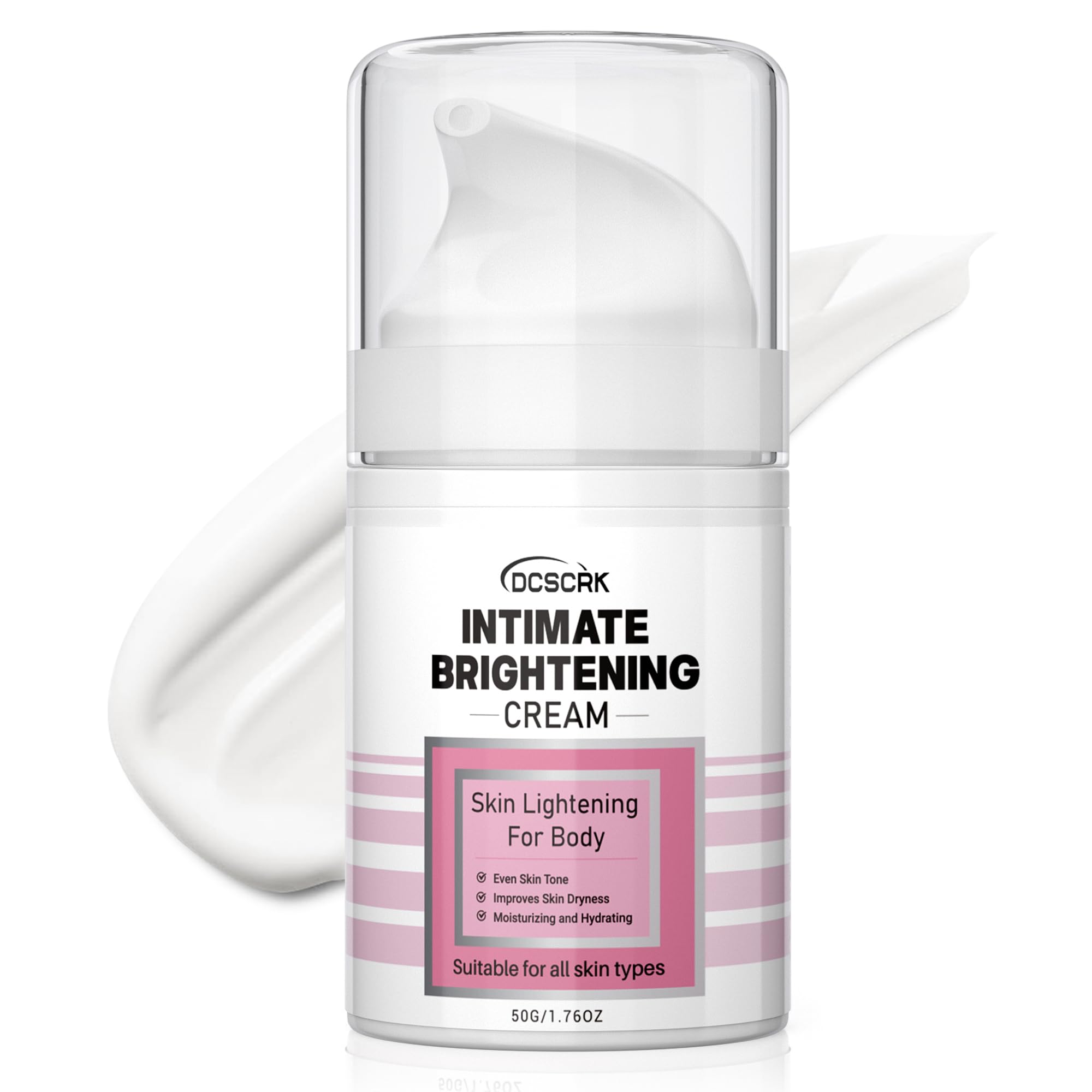 DCSCRK Skin Lightening Cream on underarms for even tone and gentle care.