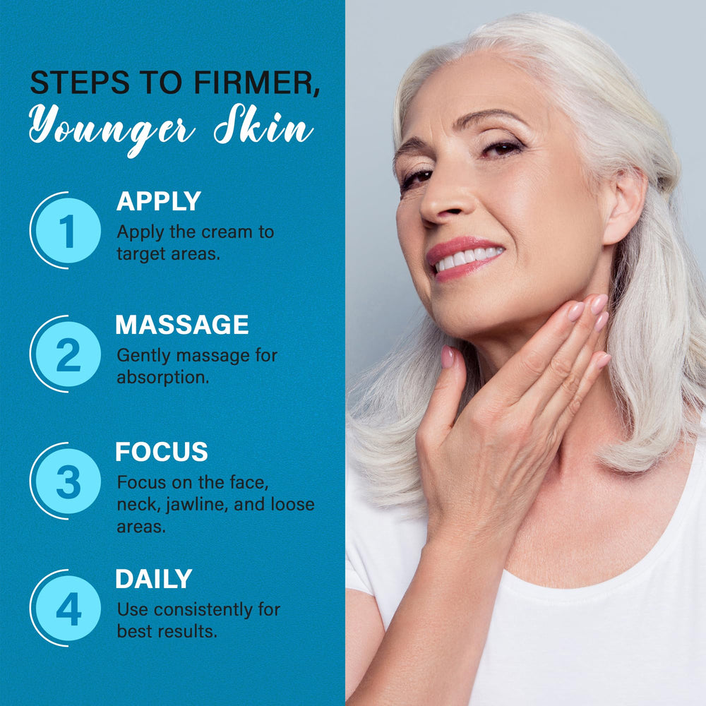 Dcsily Tighten Neck Cream demonstrates firming action around neck.