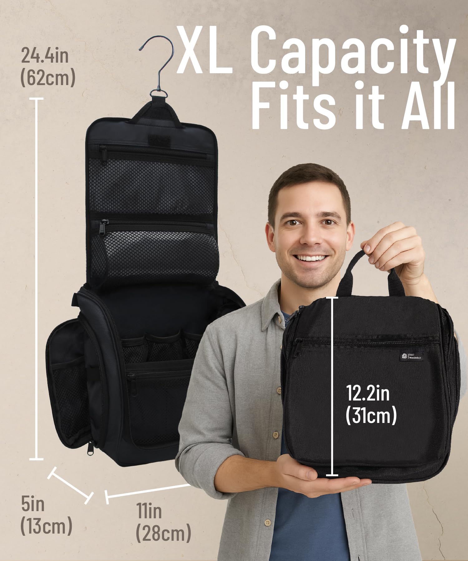 DD D&D Wanderlust 10-compartment bag keeps cosmetics neatly organized