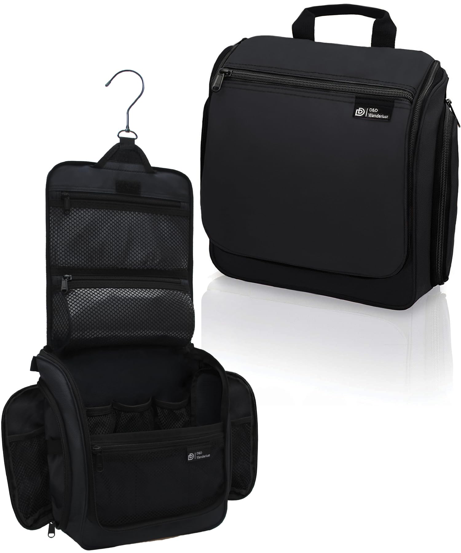 DD D&D Wanderlust hanging toiletry bag shows full-size capacity for longer trips