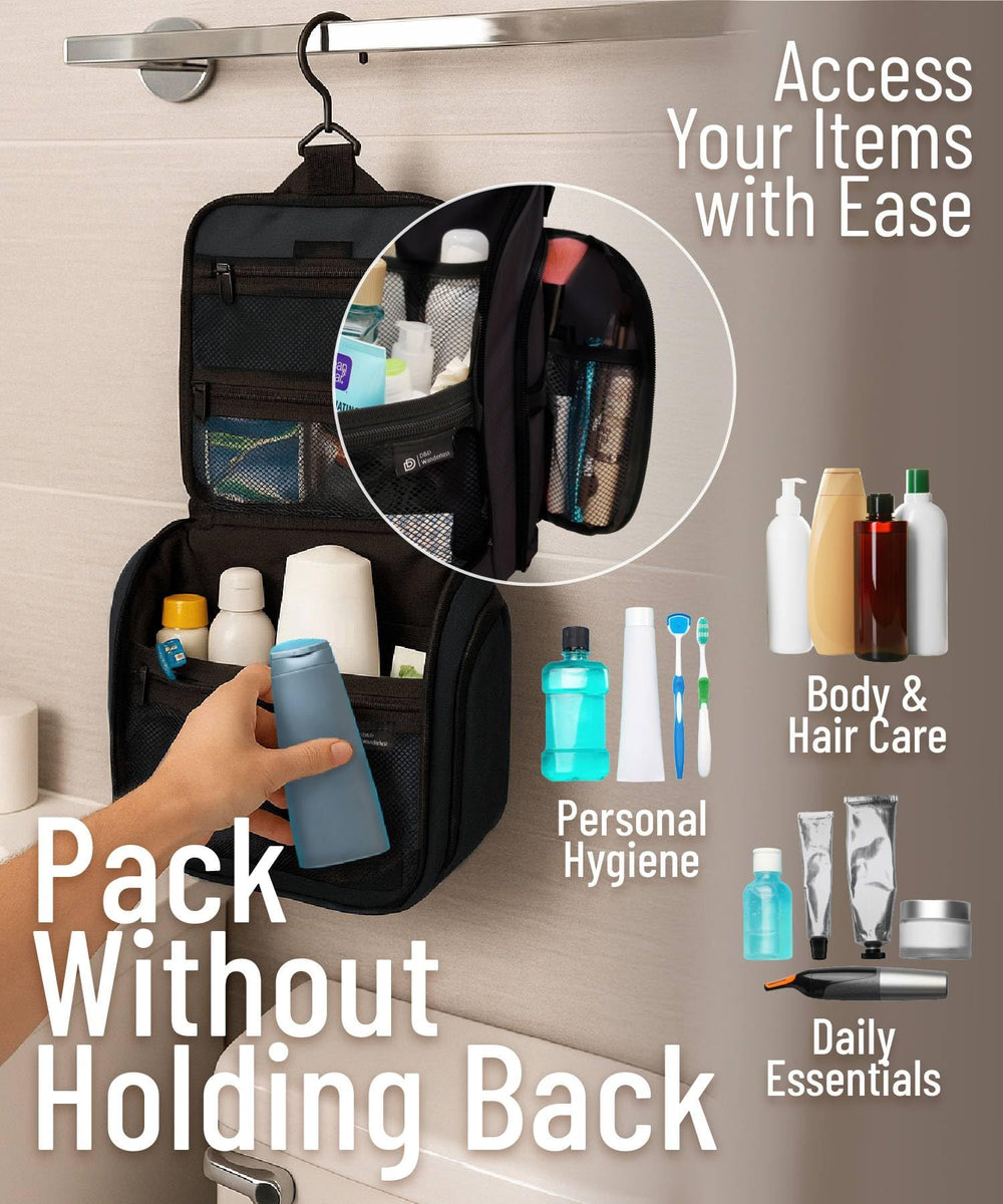 DD D&D Wanderlust interior compartments organize cosmetics and toiletries neatly.