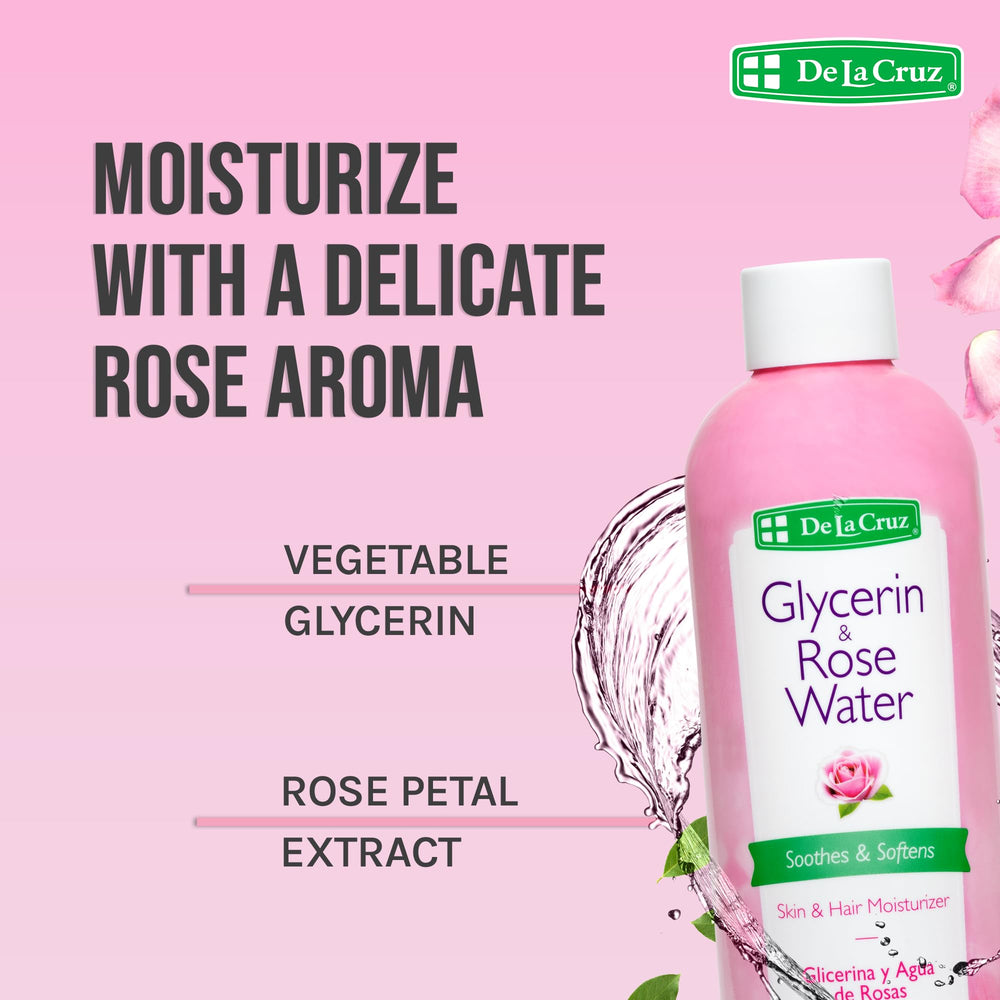 De La Cruz Rose Water two-bottle pack display showing value.