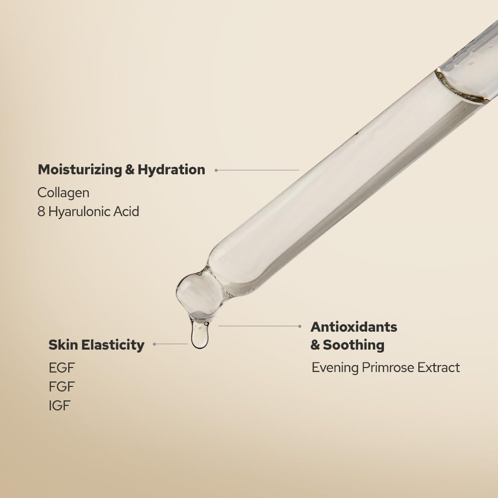 De:maf EGF Ampoule collagen focus supports skin resilience and structure.