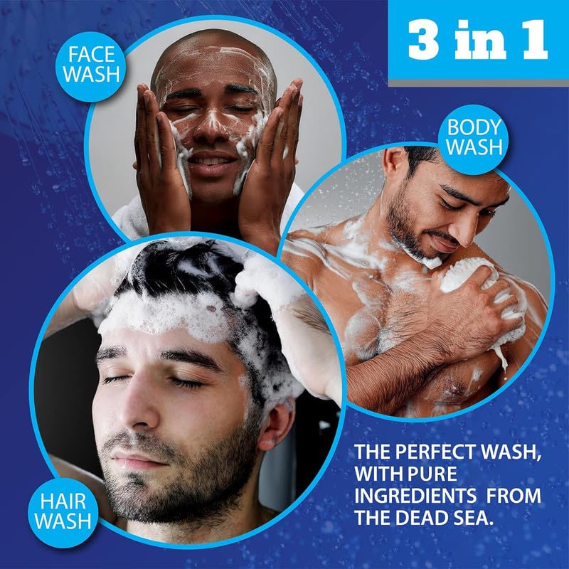 Dead Sea Collection Amber Wood Body Wash label closeup with mineral-rich formula.