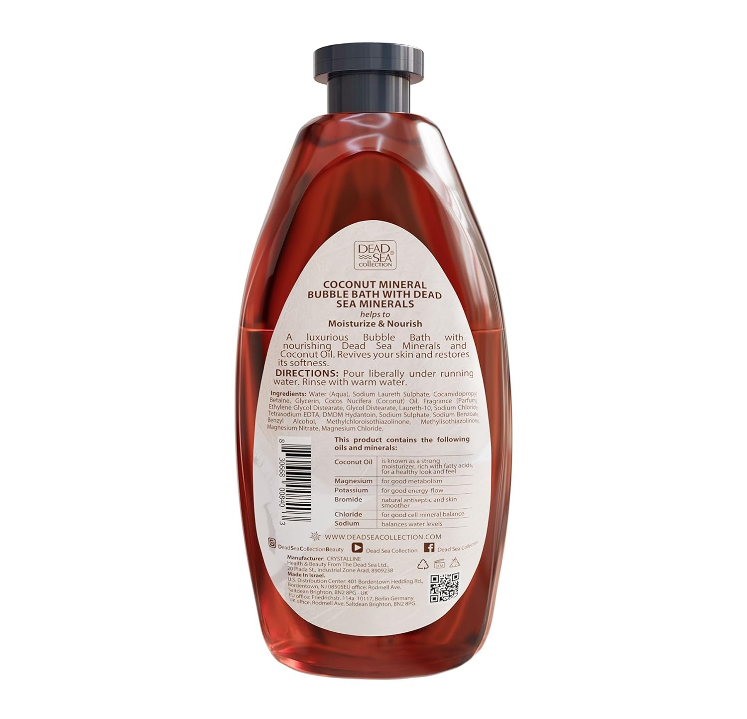 Dead Sea Collection Bubble Bath coconut duo-pack on tub rim implies great value.