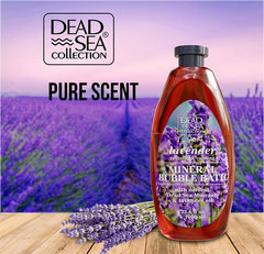 Dead Sea Collection foamy bath — rich lather creating a luxurious bath experience.