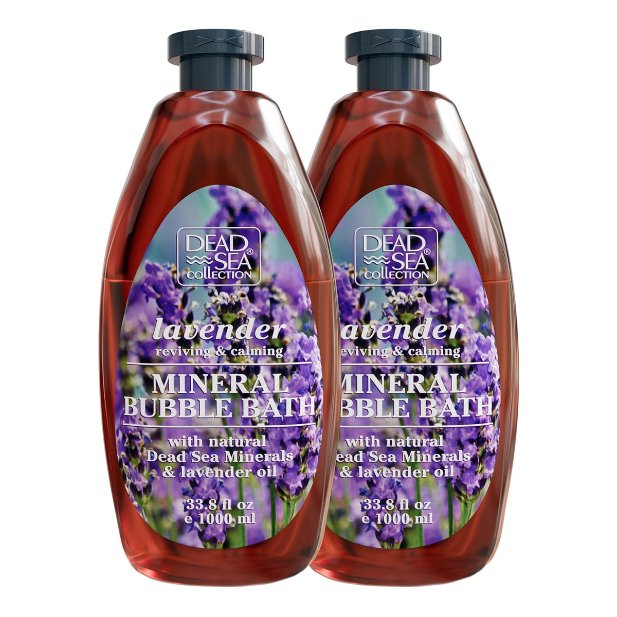 Dead Sea Collection bubble bath lavender bottle — soothing soak for relaxation and moisturized skin.