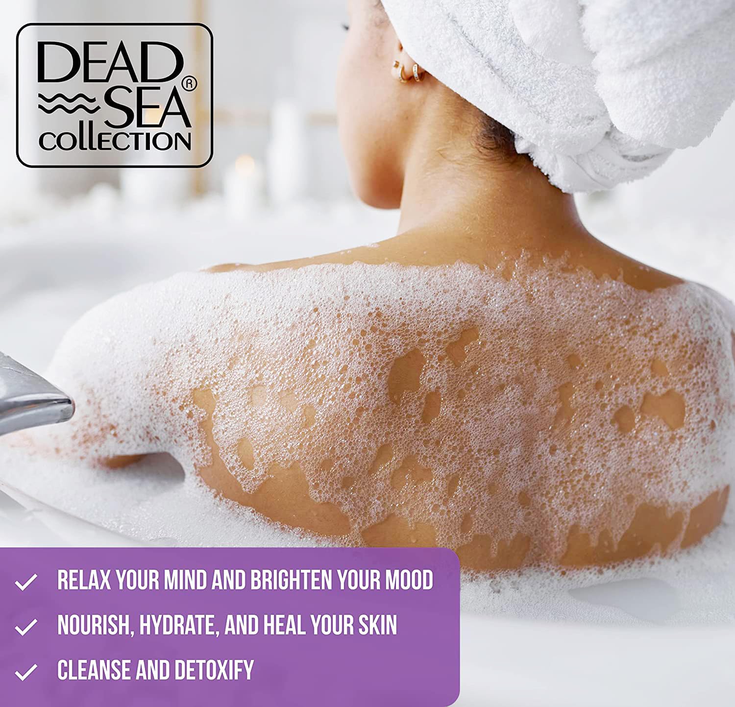 Dead Sea Collection packaging box — two-bottle set for value and convenience.