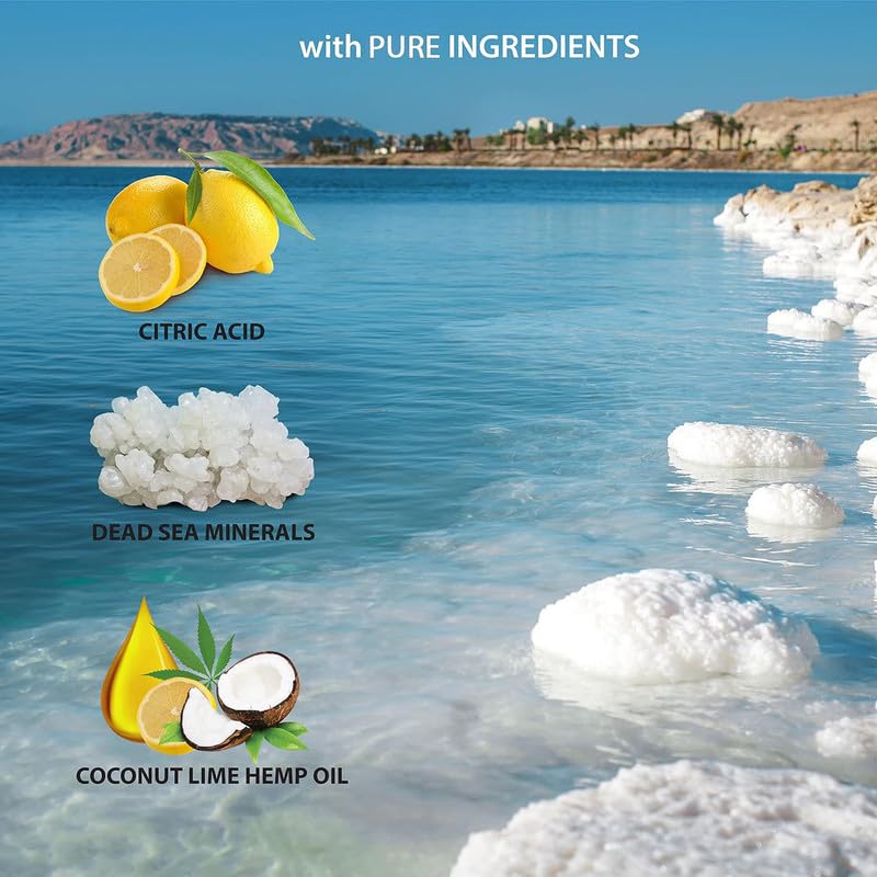 Dead Sea Collection coconut extract scene, implying creamy lather and hydration.