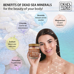 Dead Sea Collection Coconut Salt Scrub recyclable packaging shot communicates sustainable, cruelty-free skincare.