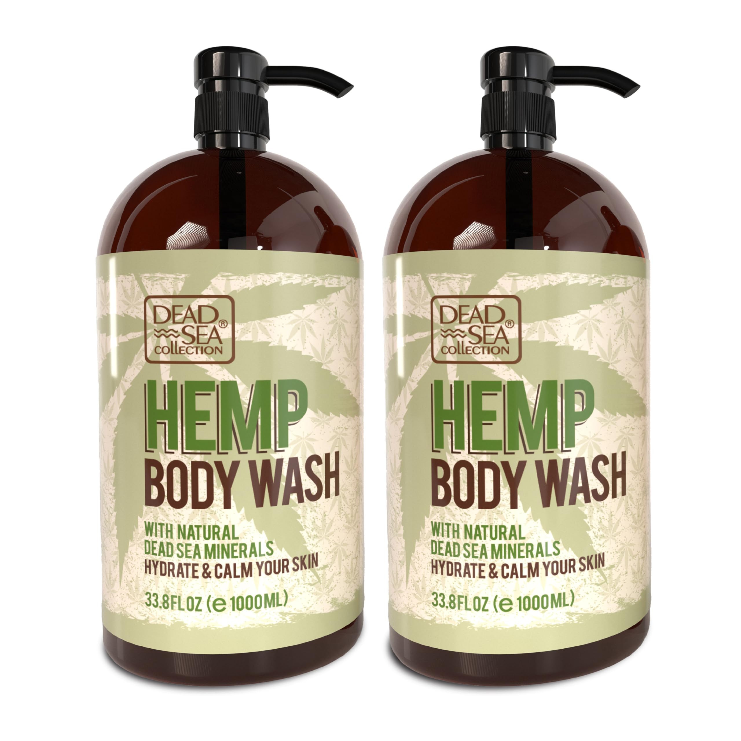 Dead Sea Collection hemp body wash two bottles for long-lasting hydration