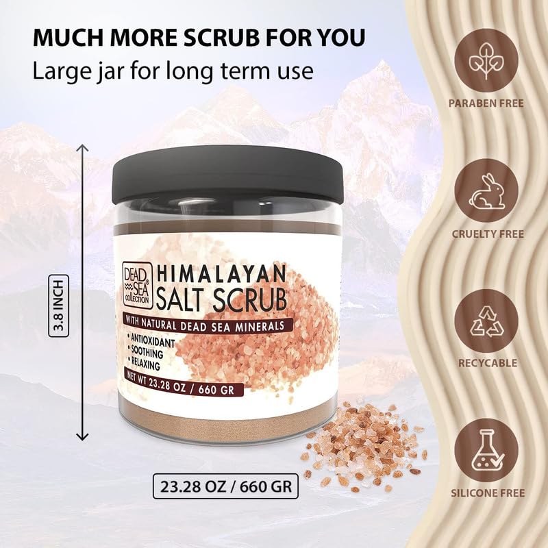 Dead Sea Collection Himalayan Salt Scrub leaves soft, velvety skin after use.