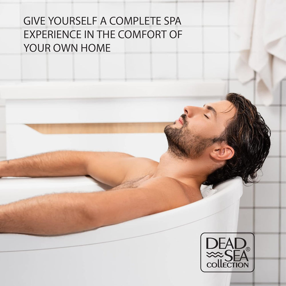 Dead Sea Collection bath water steam scene conveys relaxing home spa mood