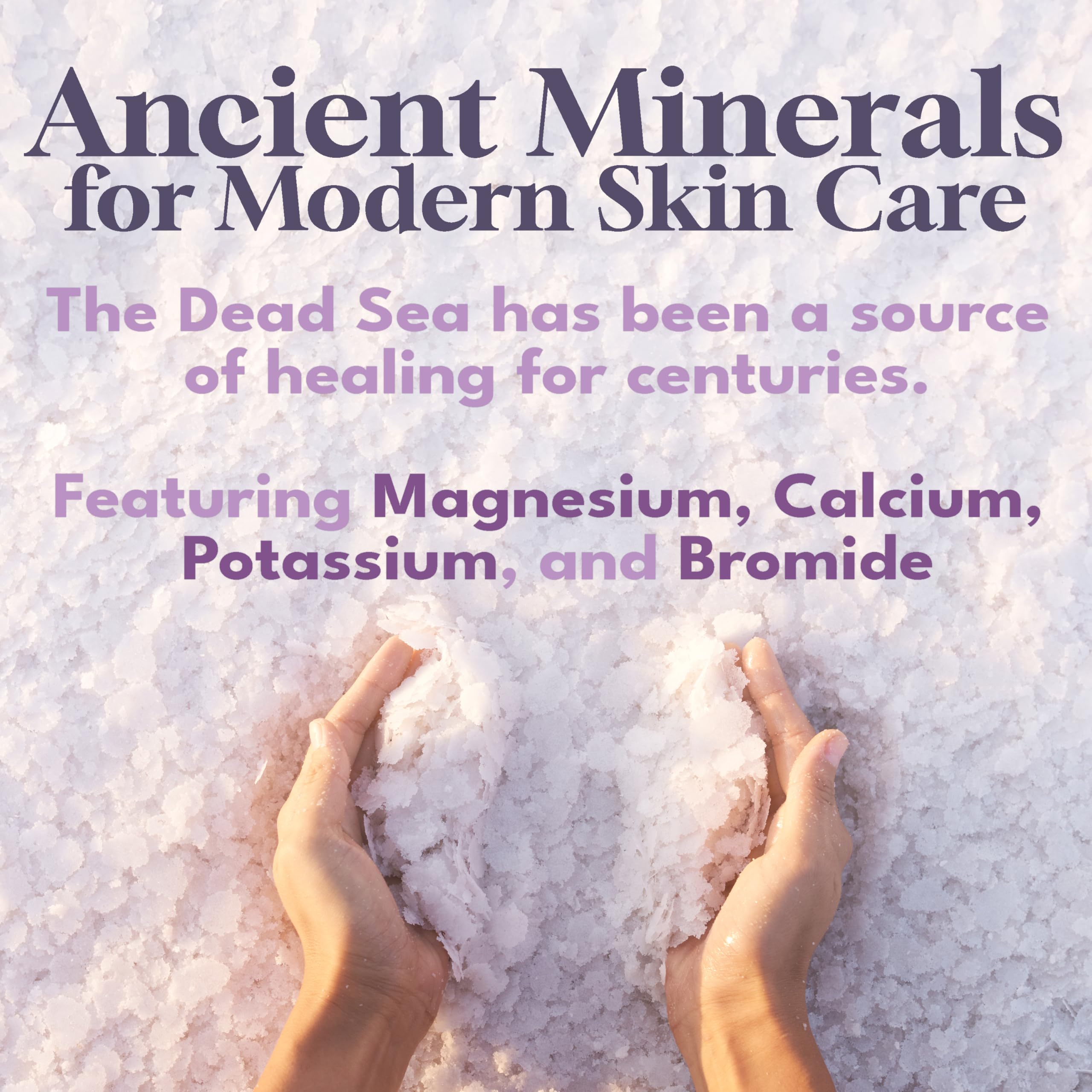 Close-up of Dead Sea Warehouse mineral crystals emphasizing purity and skin hydration potential
