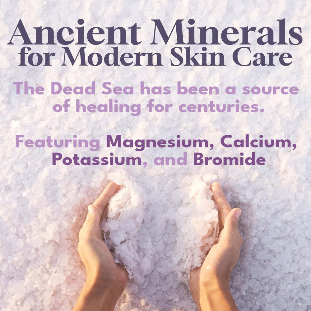 Close-up of Dead Sea Warehouse mineral crystals emphasizing purity and skin hydration potential