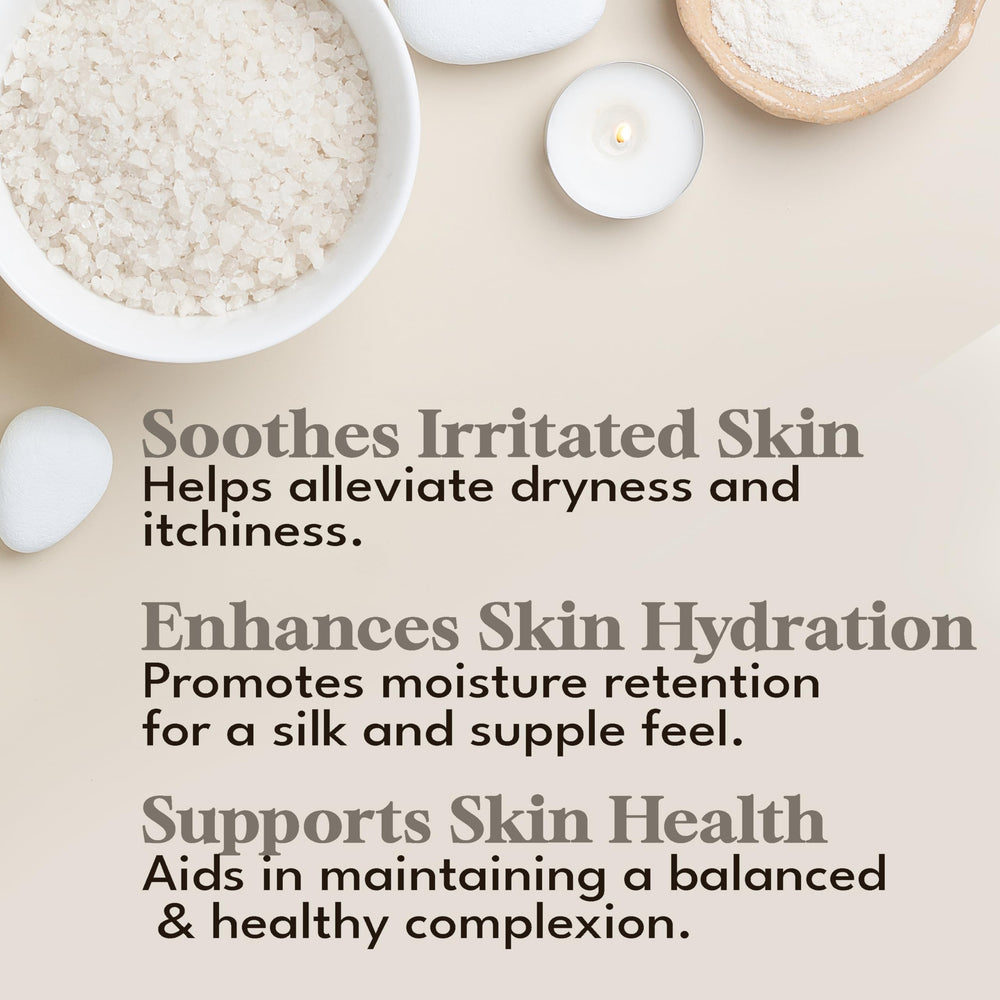 Spa-like bathroom scene featuring Dead Sea Warehouse bath salts for relaxation and softness