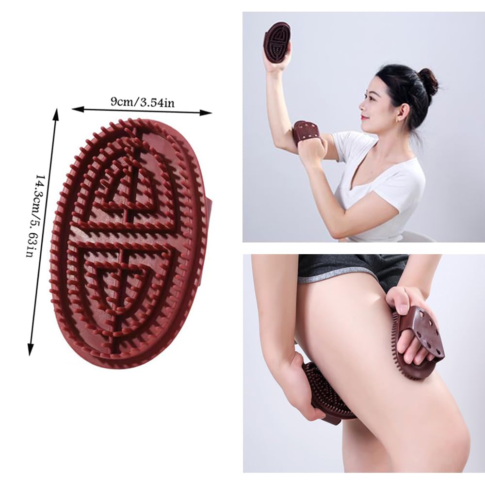 DeaHea meridians massage brush glove-design grips securely for comfortable use during routines