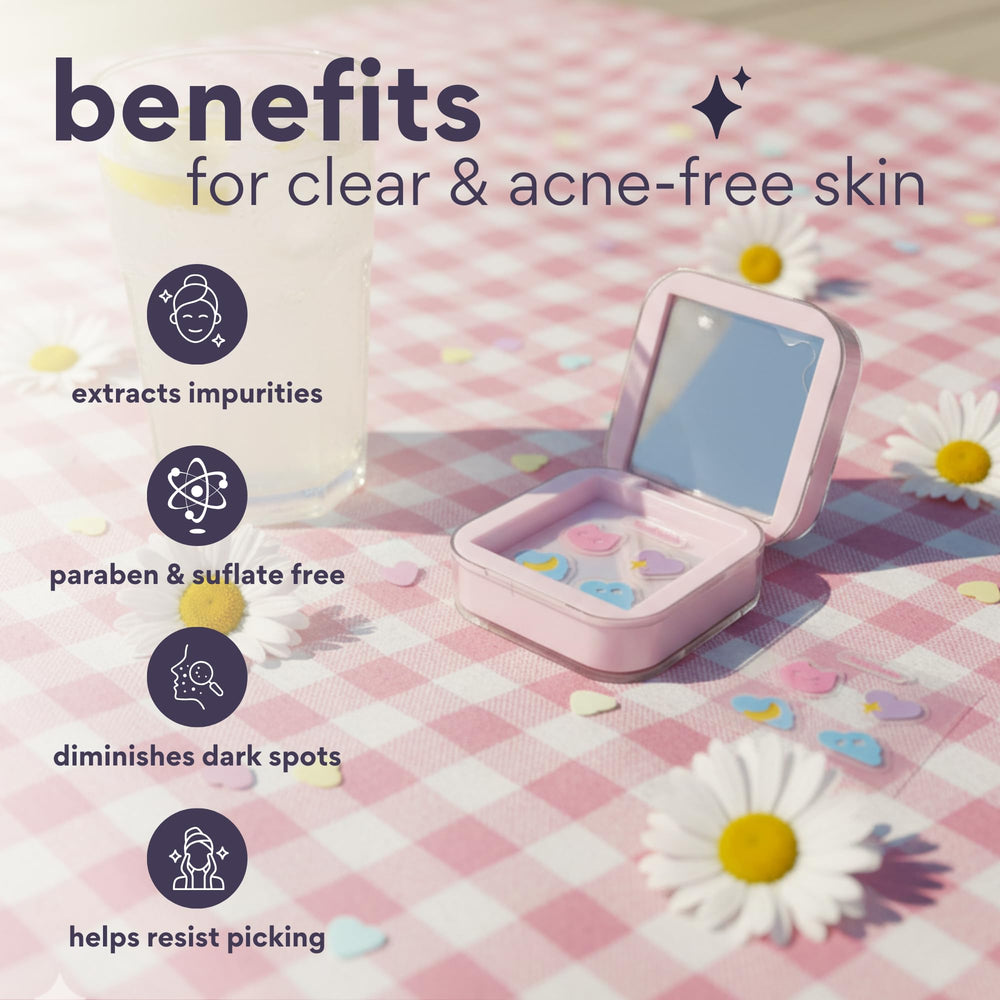 Dearcloud compact case with mirror keeps patches portable for quick touch-ups on the go.