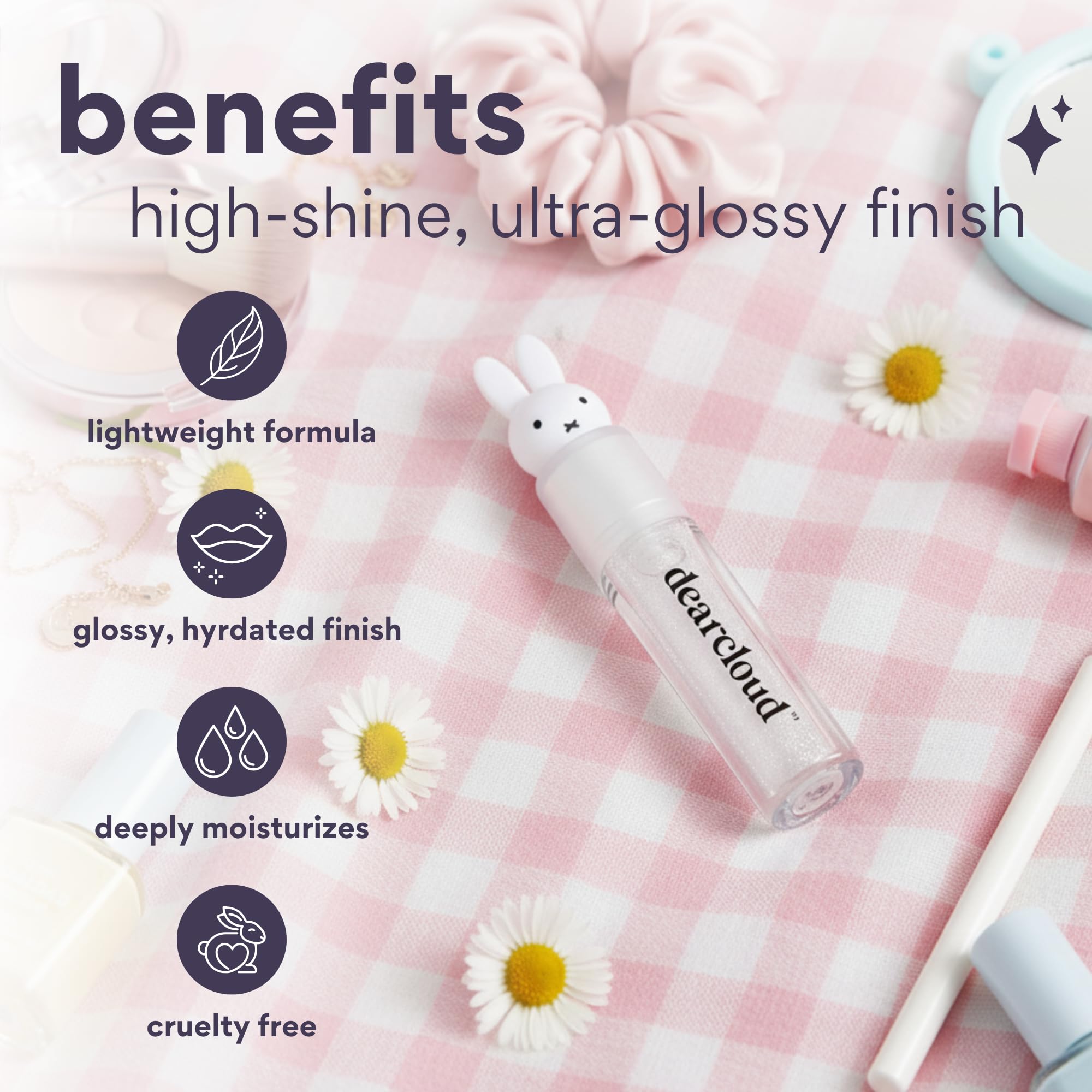 Dearcloud Miffy Lip Serum Jelly clear skies packaging highlights vegan formula