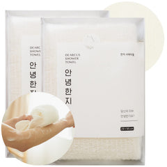 DEARCUS bath shower sponge pack close-up shows exfoliating texture for smoother skin