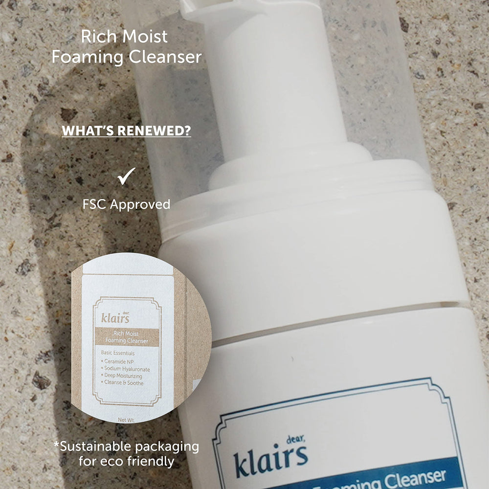 DearKlairs cruelty-free vegan packaging communicates ethical skincare values.