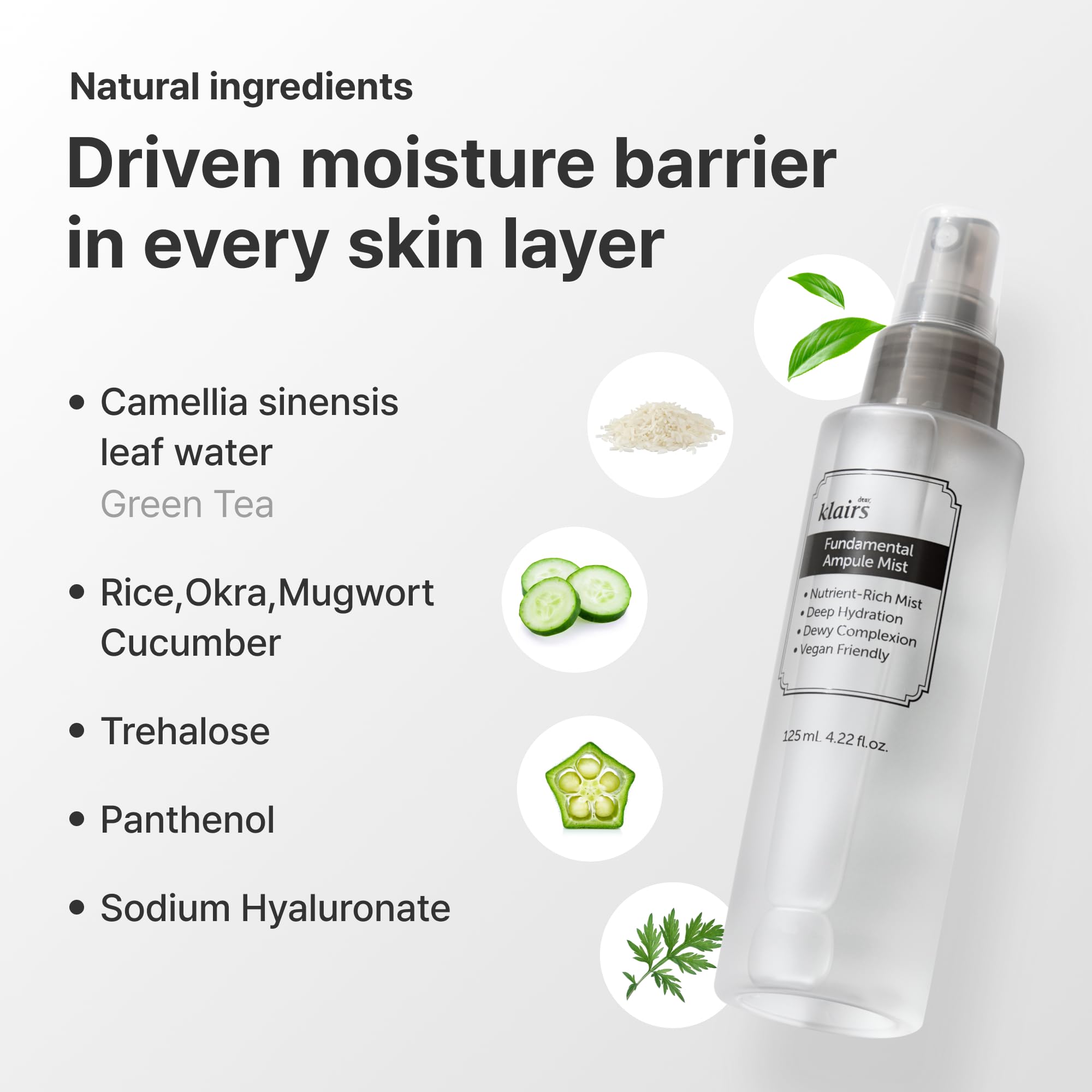 DearKlairs ampoule mist delivering a dewy glow and hydration