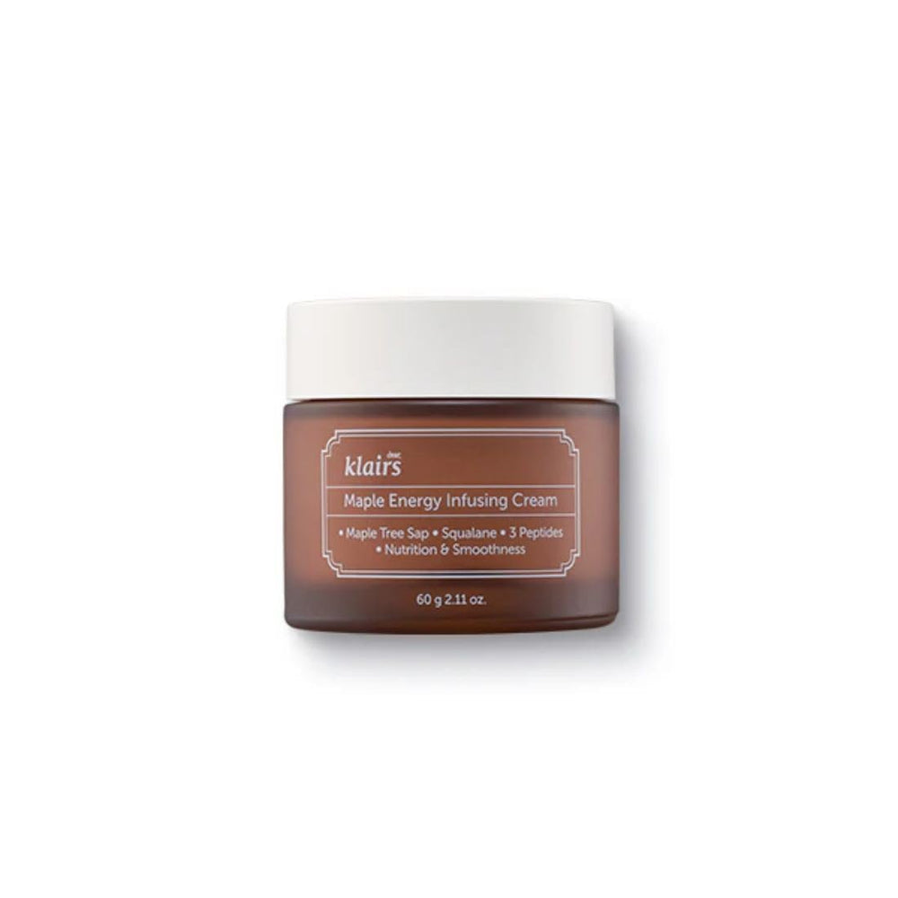 DearKlairs Maple Energy Cream jar closeup shows rich texture for radiant skin
