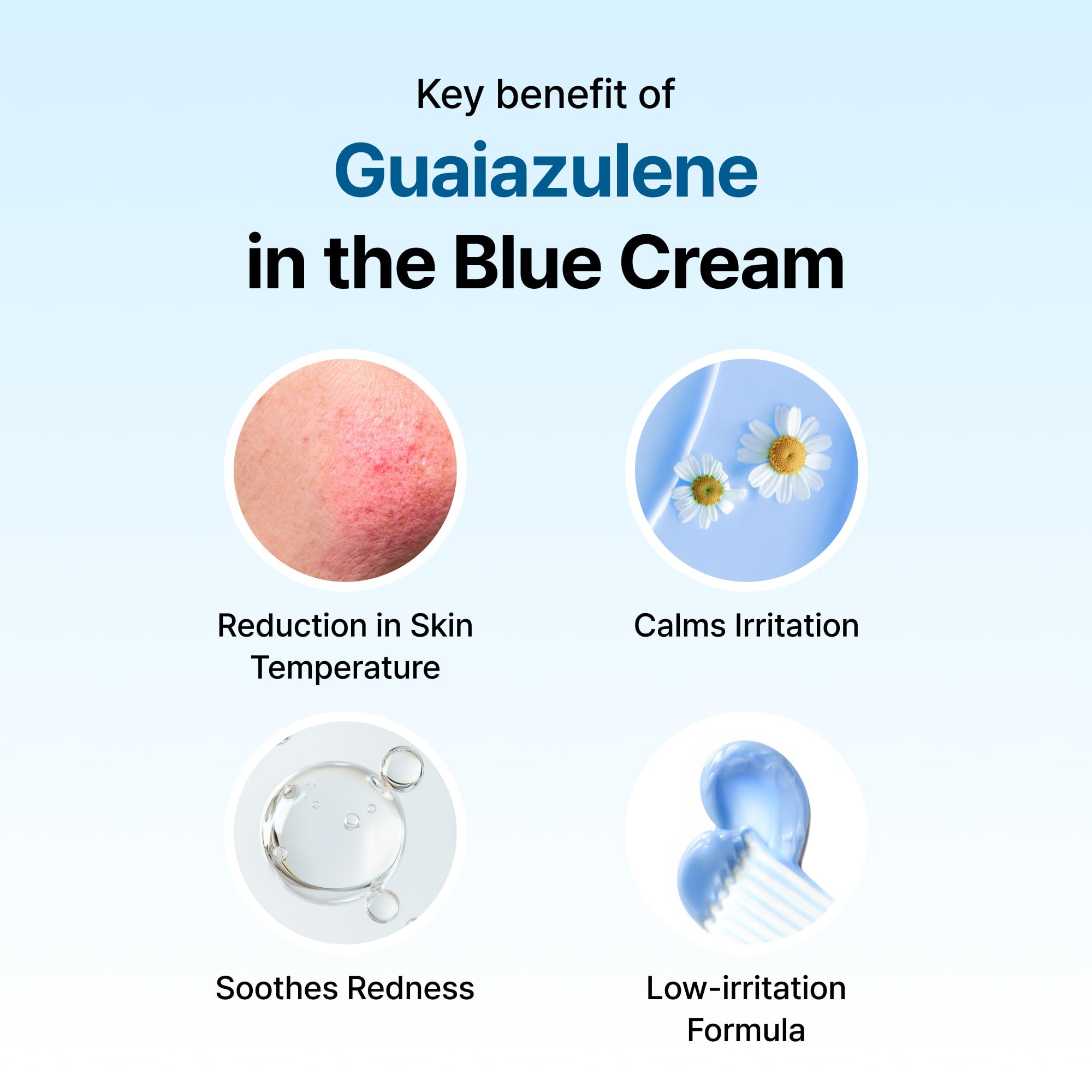 DearKlairs Midnight Blue Calming Cream centella ingredient closeup highlights hydrating soothing