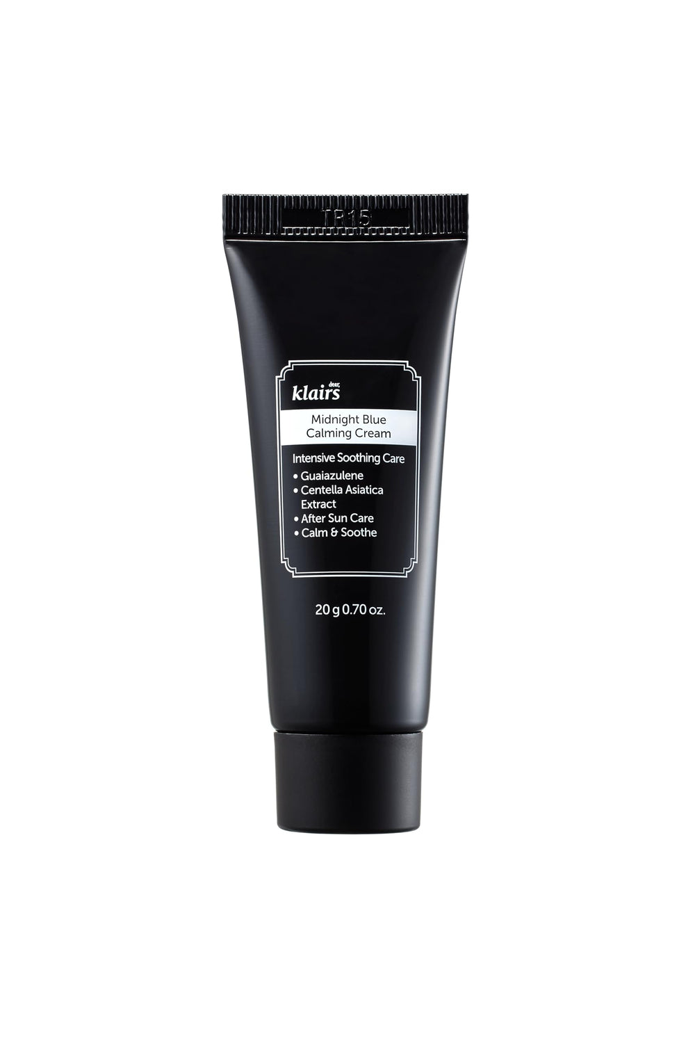 DearKlairs midnight blue calming cream guaiazulene closeup emphasizes calming formula