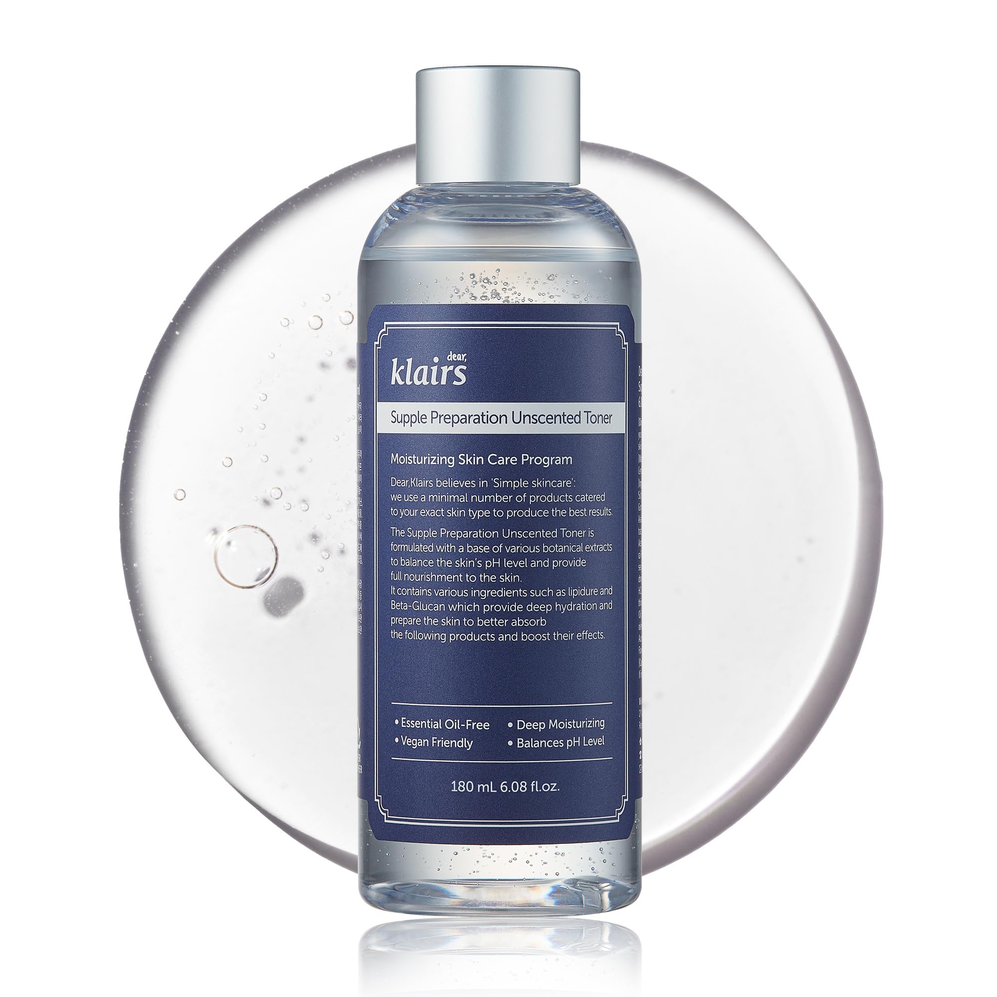 DearKlairs Supple Preparation Unscented Toner bottle delivers deep hydration for refreshed skin