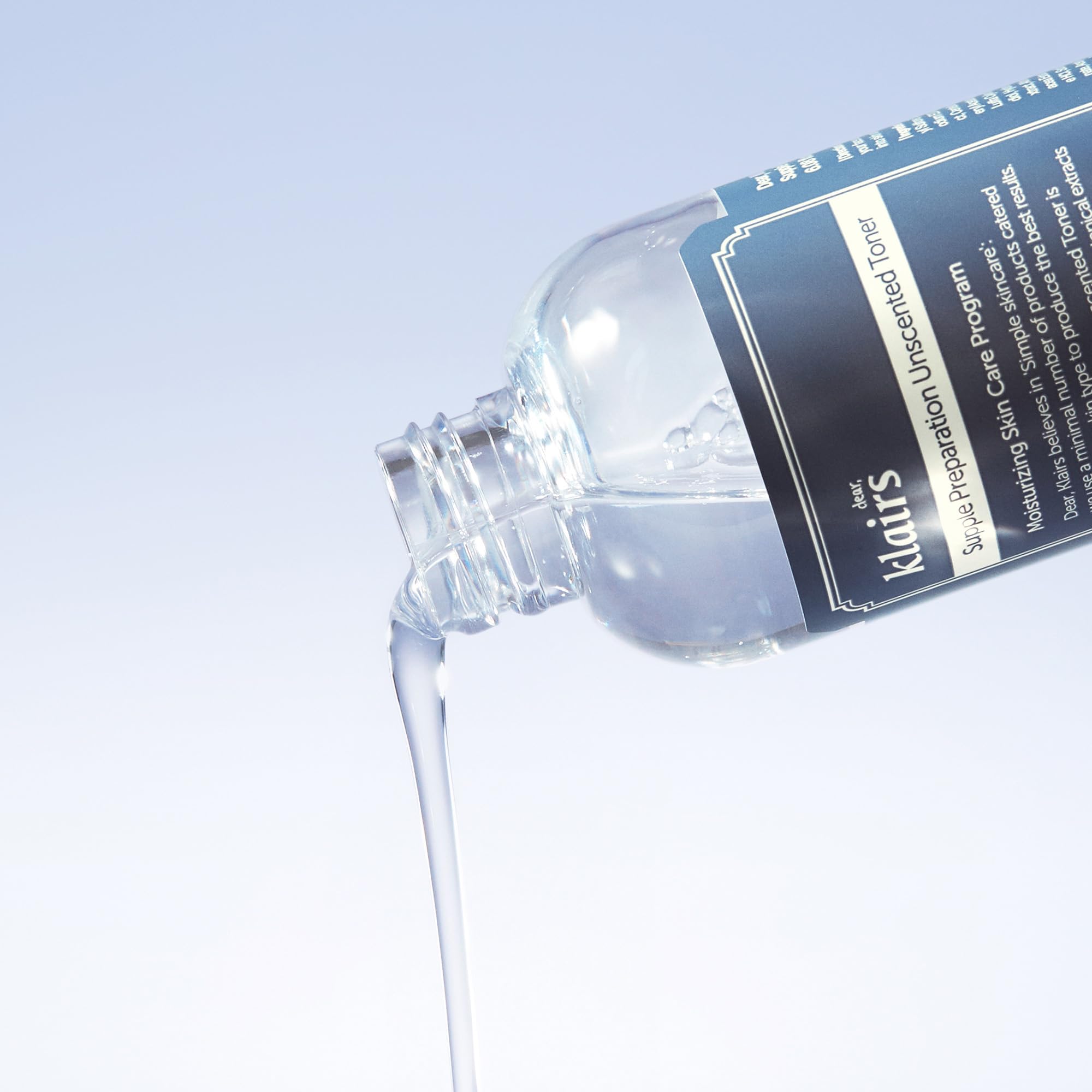 DearKlairs Supple Preparation Unscented Toner supports multi-layer hydration during routine