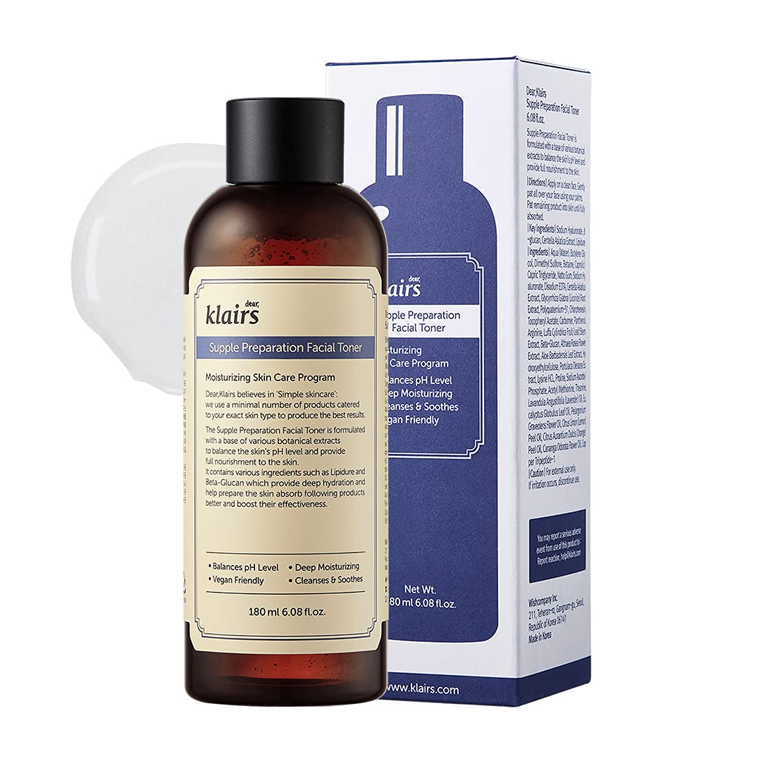 DearKlairs Supple Preparation Toner bottle front for gentle hydration suitable for all skin types