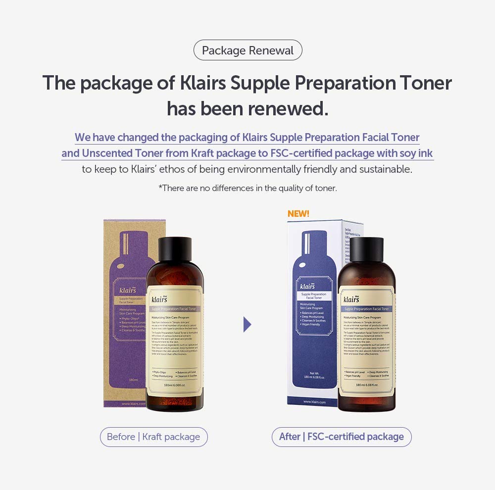 DearKlairs Supple Preparation Toner hyaluronic acid boosts surface moisture for dewy skin